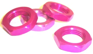 1/8 Scale 17mm Drive Wheel Hex Hub Nut Aluminium Pink x 4