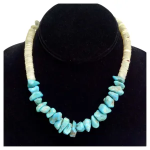 1960s Navajo Turquoise Shell Beaded Necklace