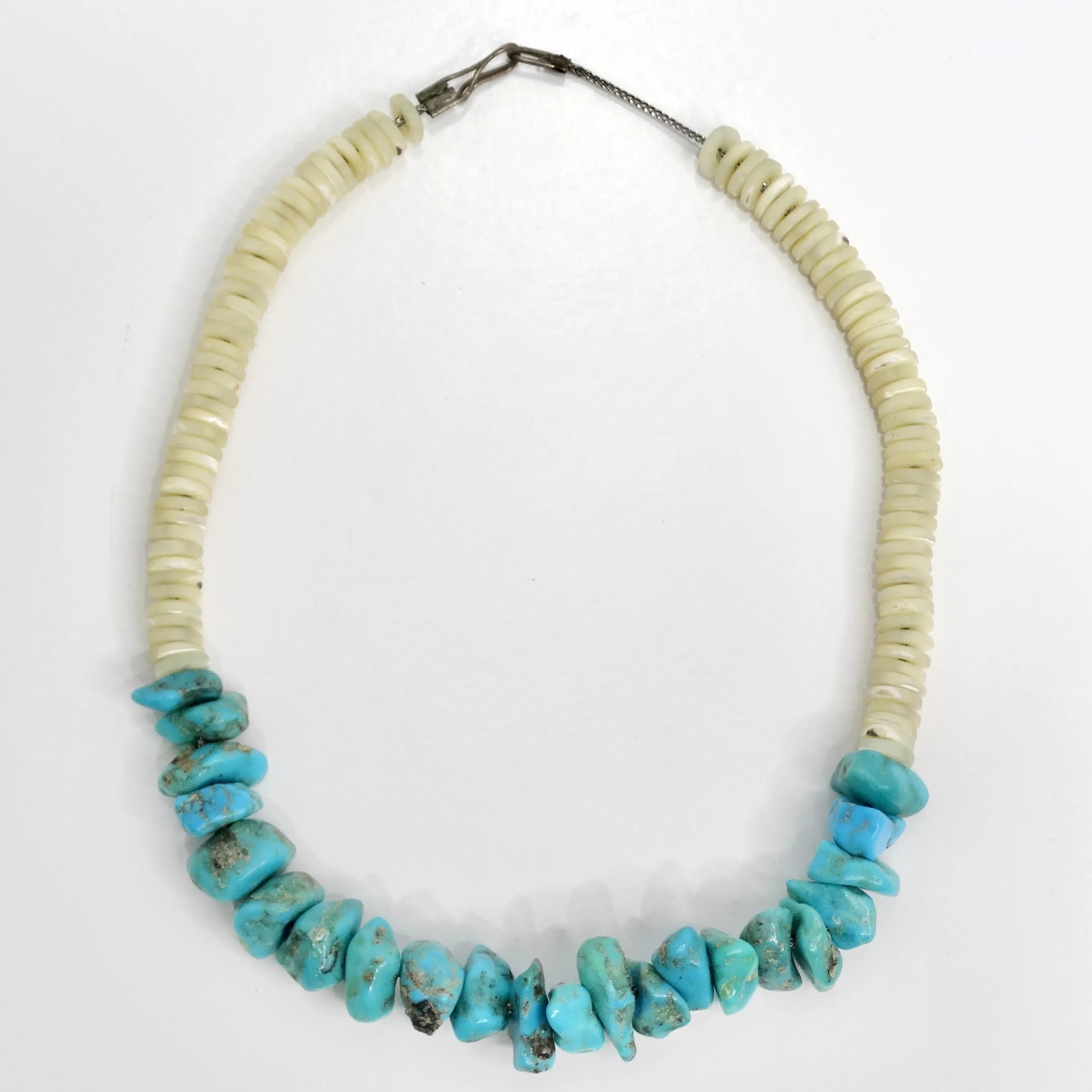 1960s Navajo Turquoise Shell Beaded Necklace
