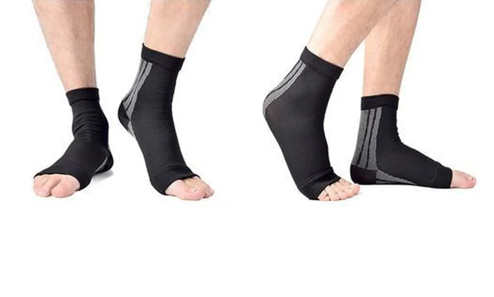 3-Pairs : Unisex Open Toe Compression Circulation Socks
