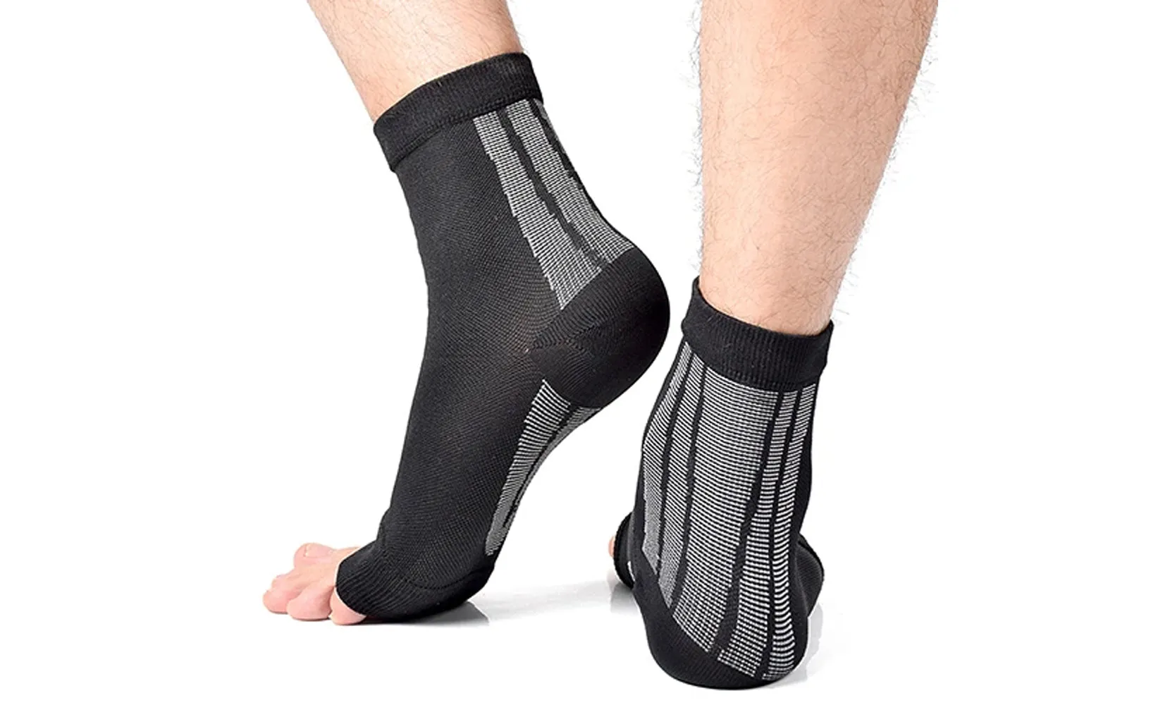 3-Pairs : Unisex Open Toe Compression Circulation Socks