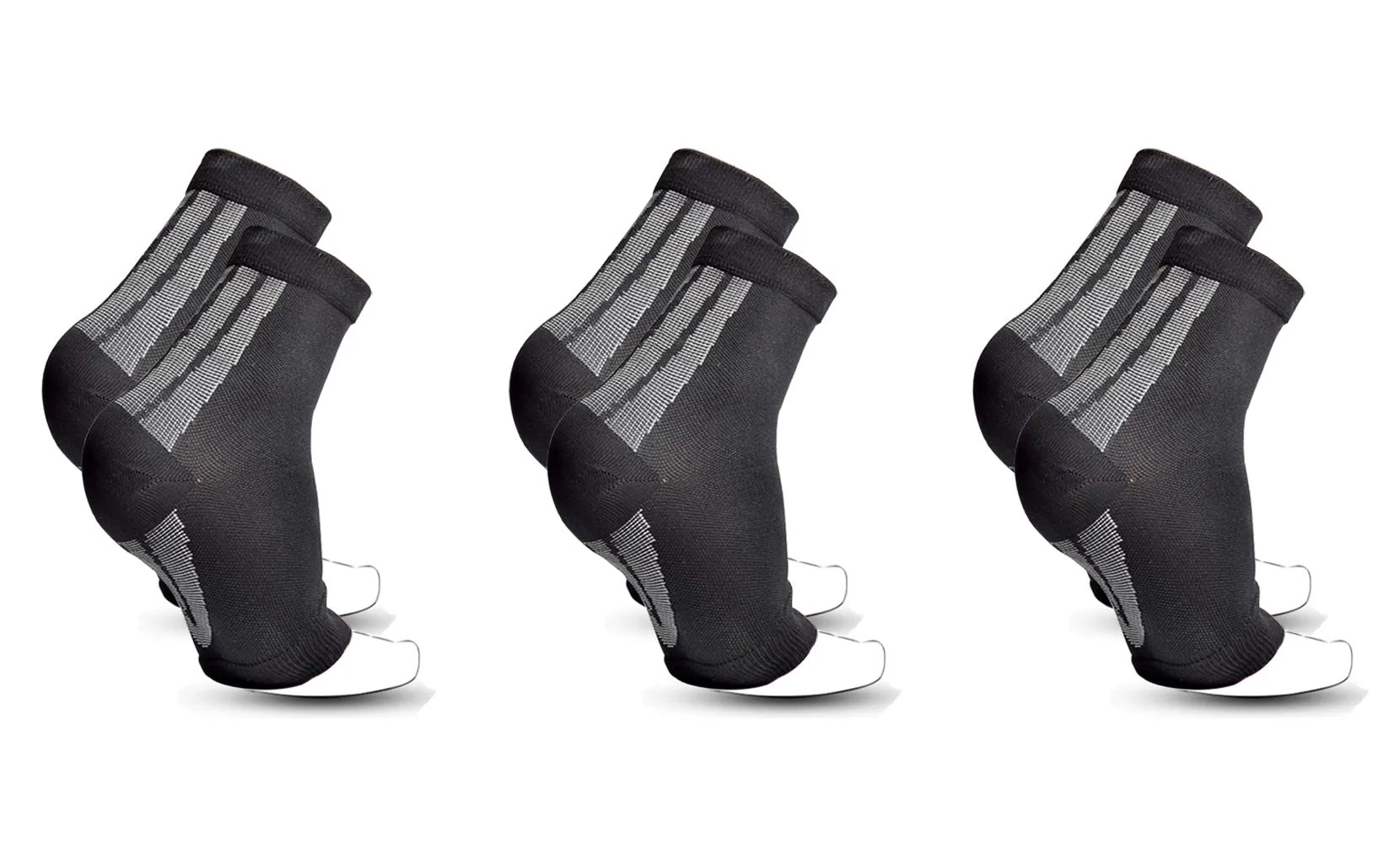 3-Pairs : Unisex Open Toe Compression Circulation Socks