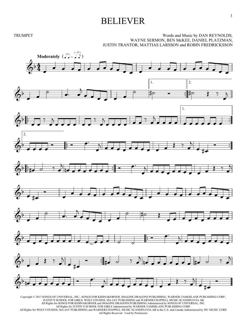 50 Pop Songs for Kids for Trumpet
