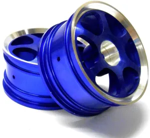 8114B1 1/10 Scale RC Car On Road Touring Wheel Rim Alloy Blue 6 Spoke x 2