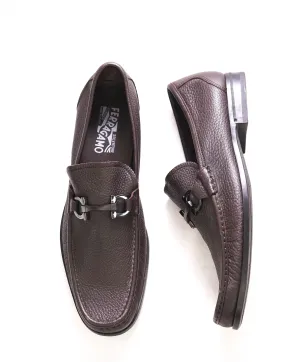 $850 SALVATORE FERRAGAMO - “GRANDIOSO" Gancini Bit Loafer Brown Leather - 11.5 D