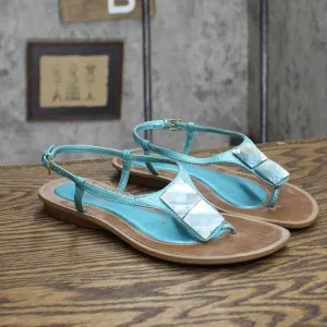 A New Approach Womens Vintage Thong Jewel Sandals 167416be471101 Blue / Brown 6M