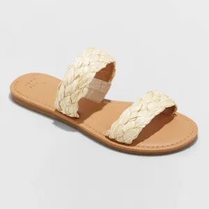A New Day Women's Lucy Wide Width Braided Slide Sandals