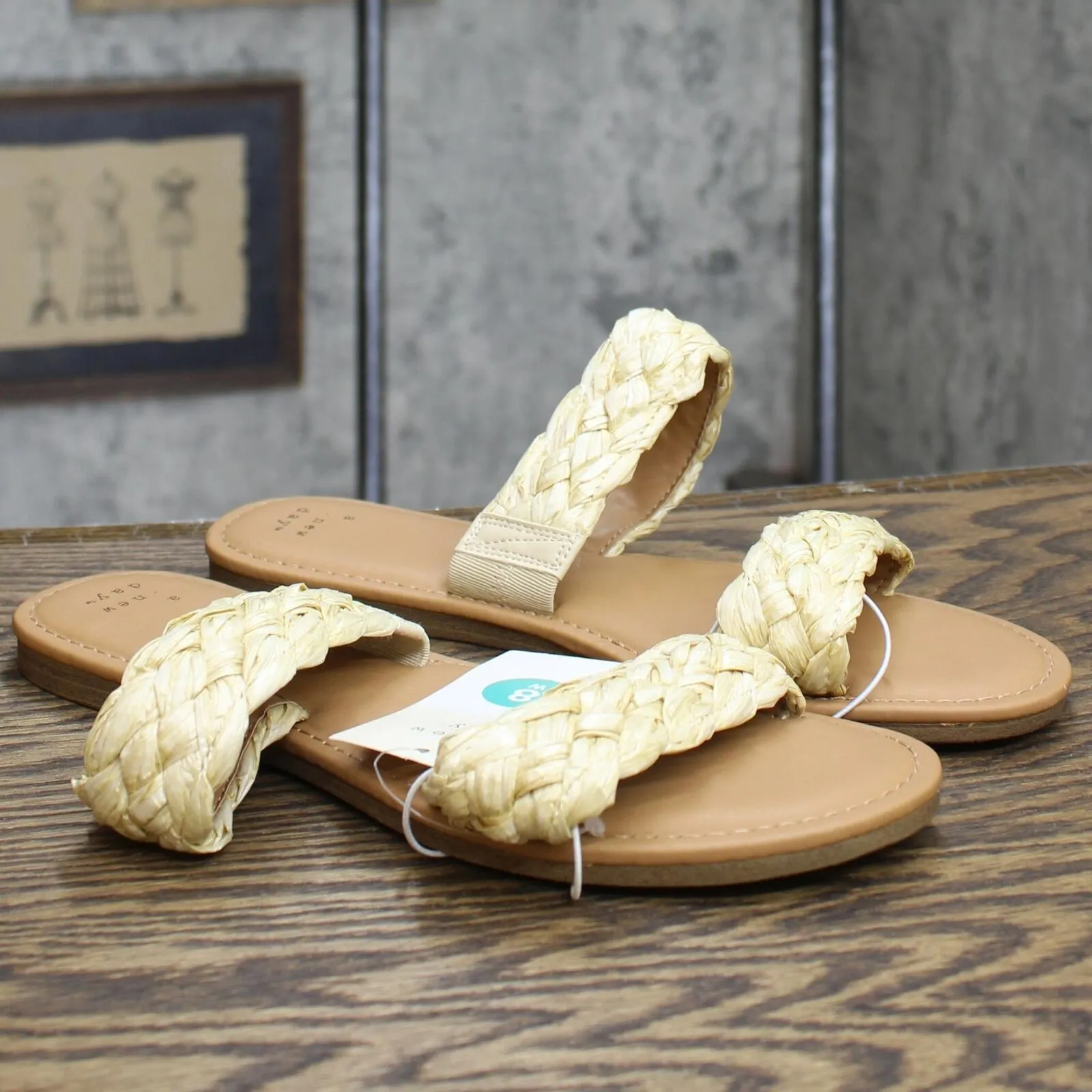 A New Day Women's Lucy Wide Width Braided Slide Sandals
