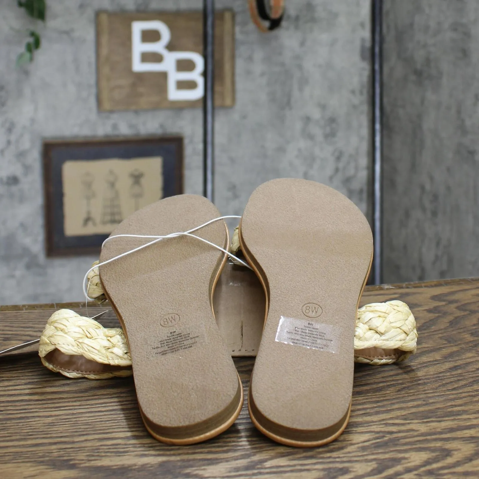 A New Day Women's Lucy Wide Width Braided Slide Sandals