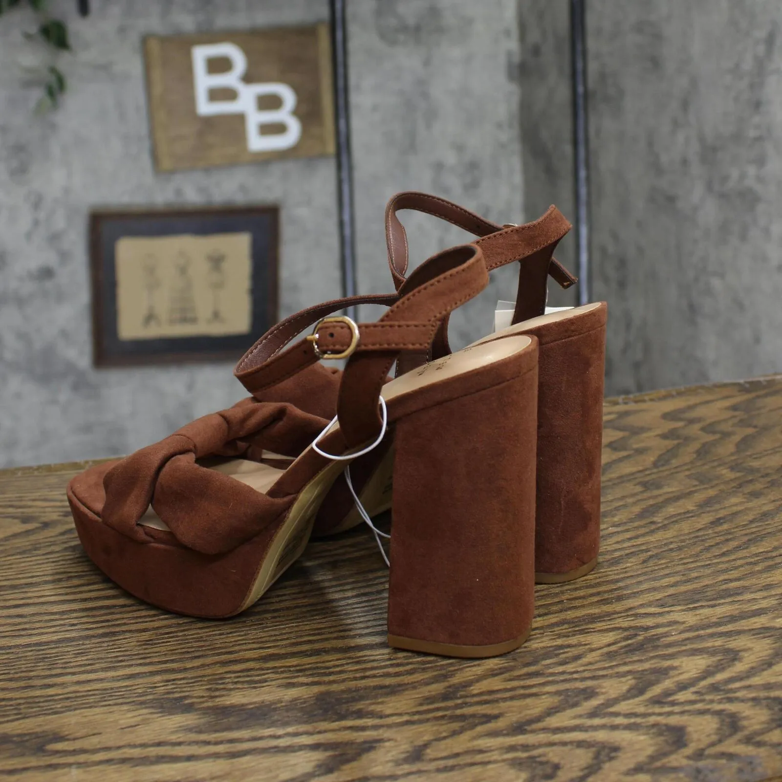A New Day Womens Riah Platform Heels with Memory Foam Insole 88075191 Brown 7.5M