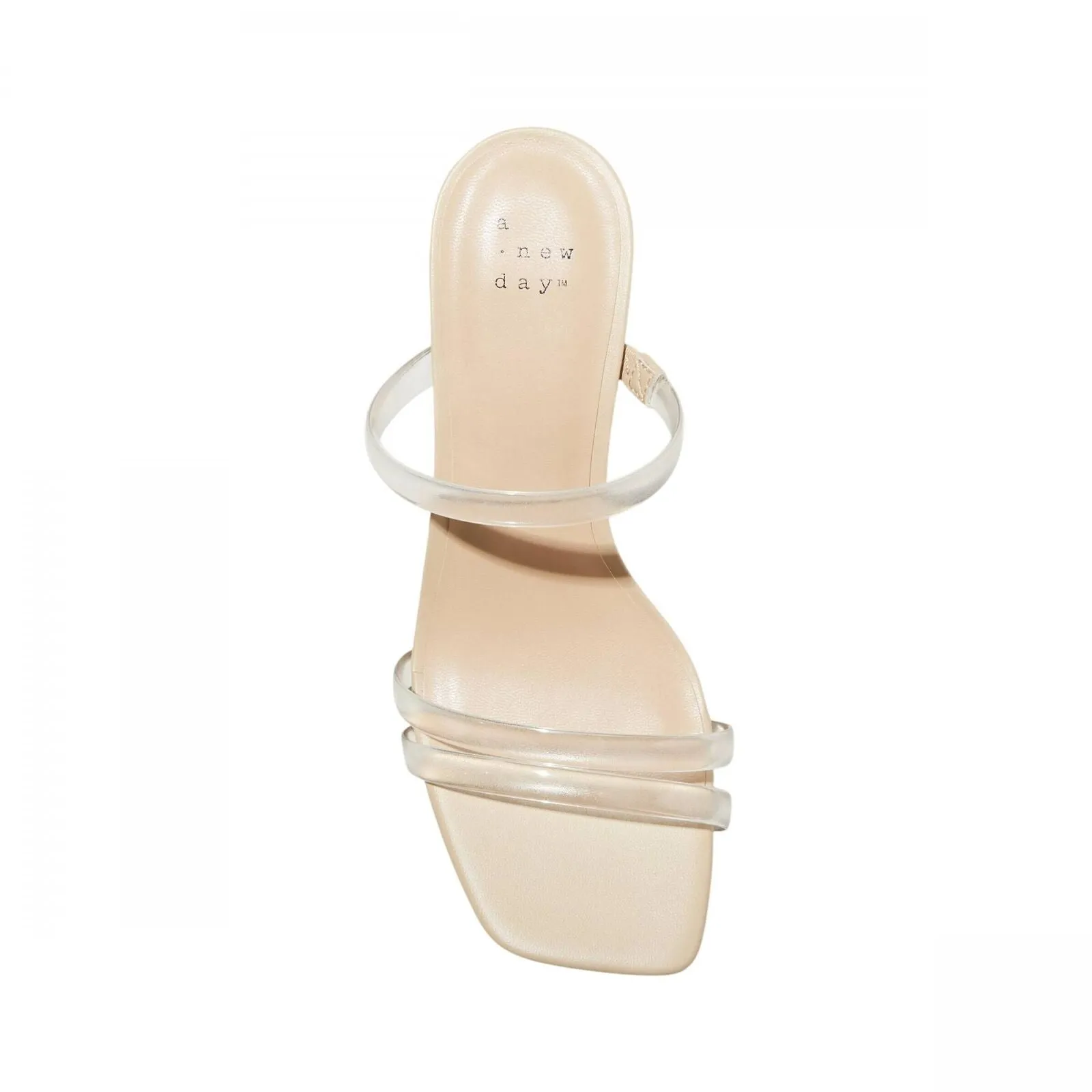 A New Day Womens Stacy Mule Heels 89530523 Clear Brown 6M