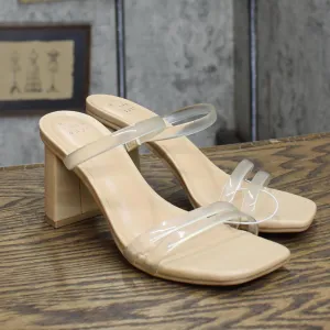 A New Day Womens Stacy Mule Heels 89530523 Clear Brown 6M