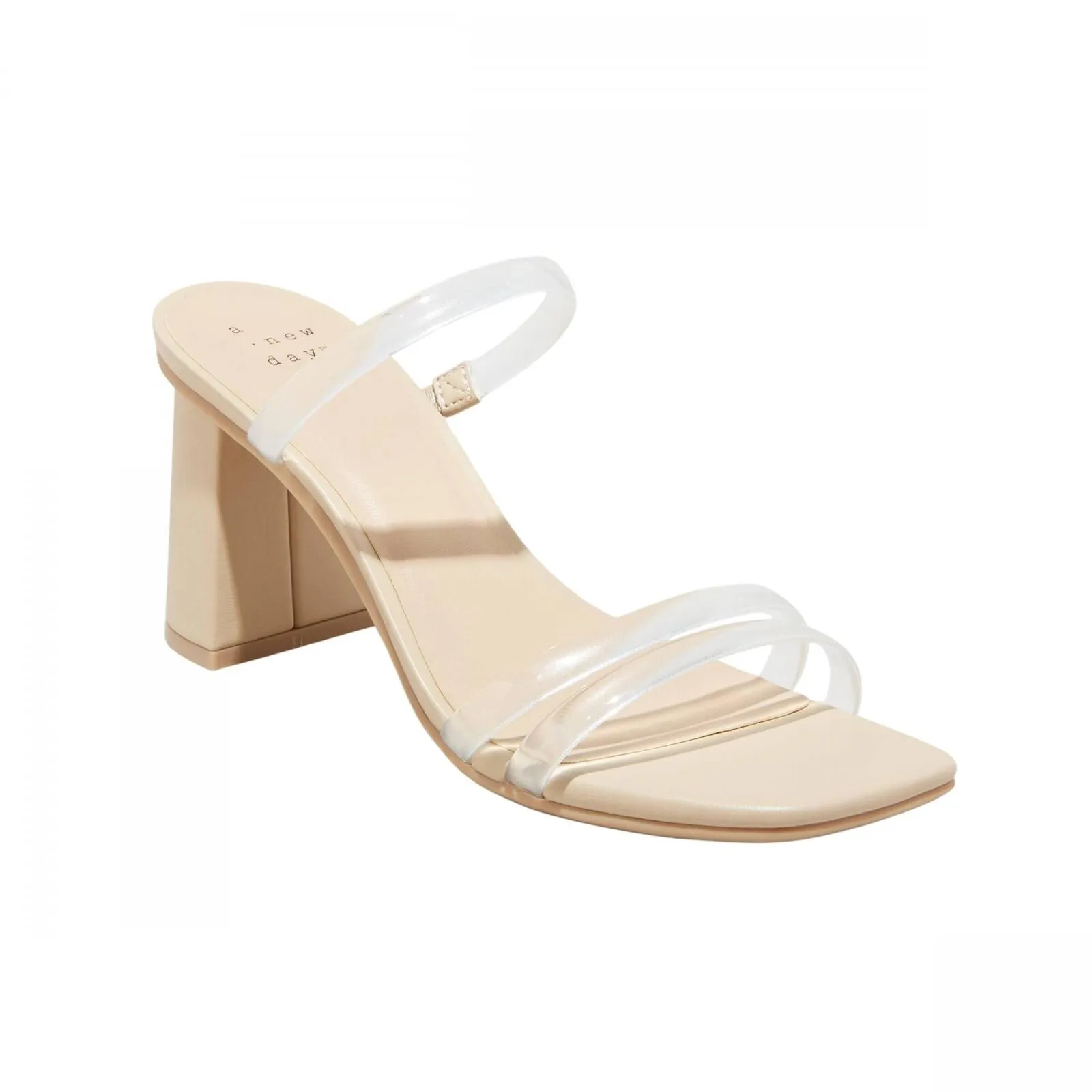 A New Day Womens Stacy Mule Heels 89530523 Clear Brown 6M