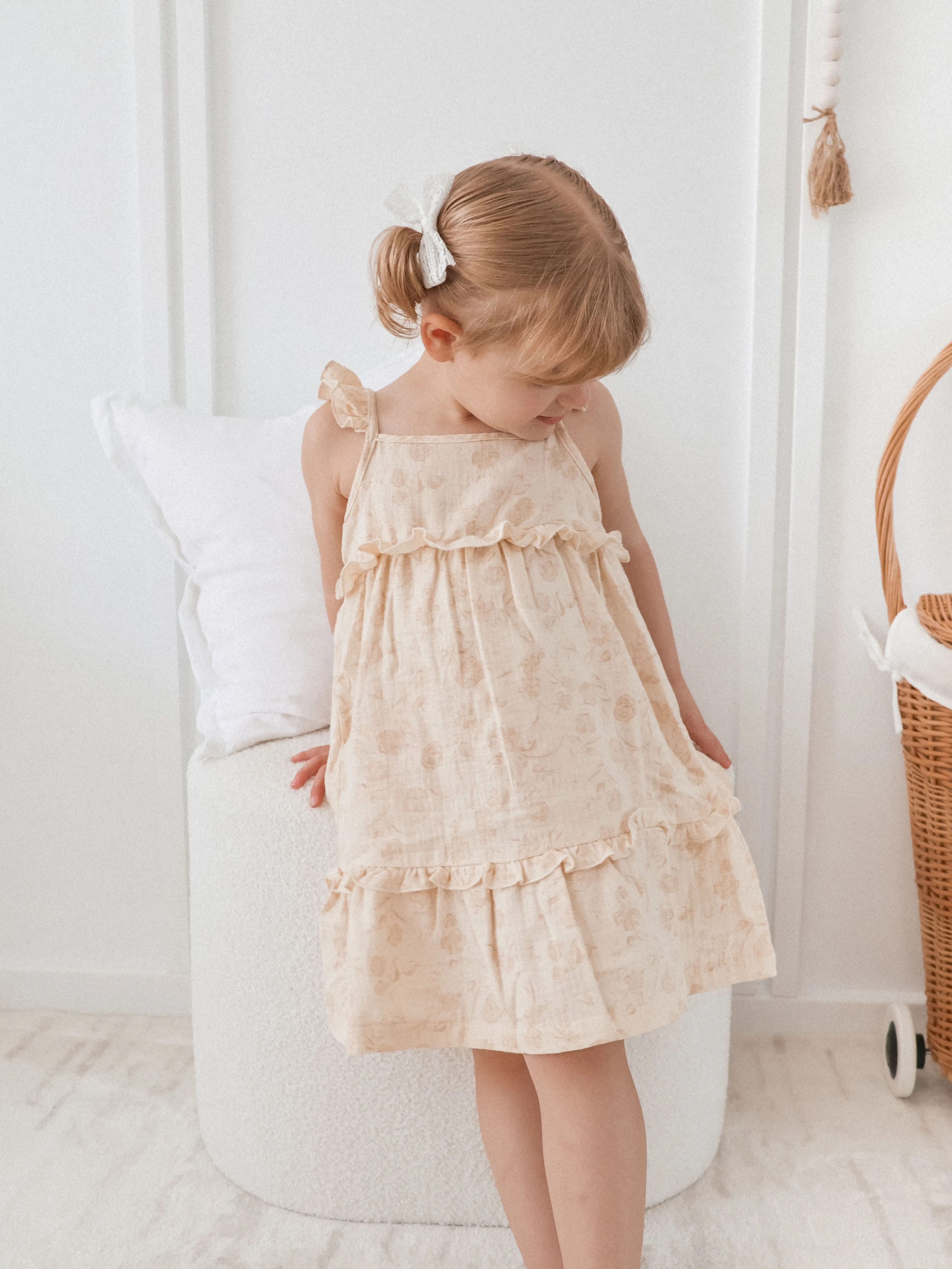 Ada Frill Dress ~ Vintage Buttercream