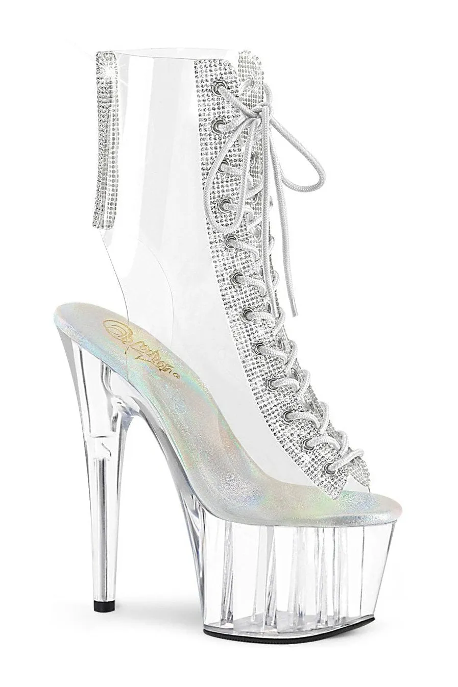 ADORE-1016C-2 Exotic Ankle Boot | Clear Vinyl