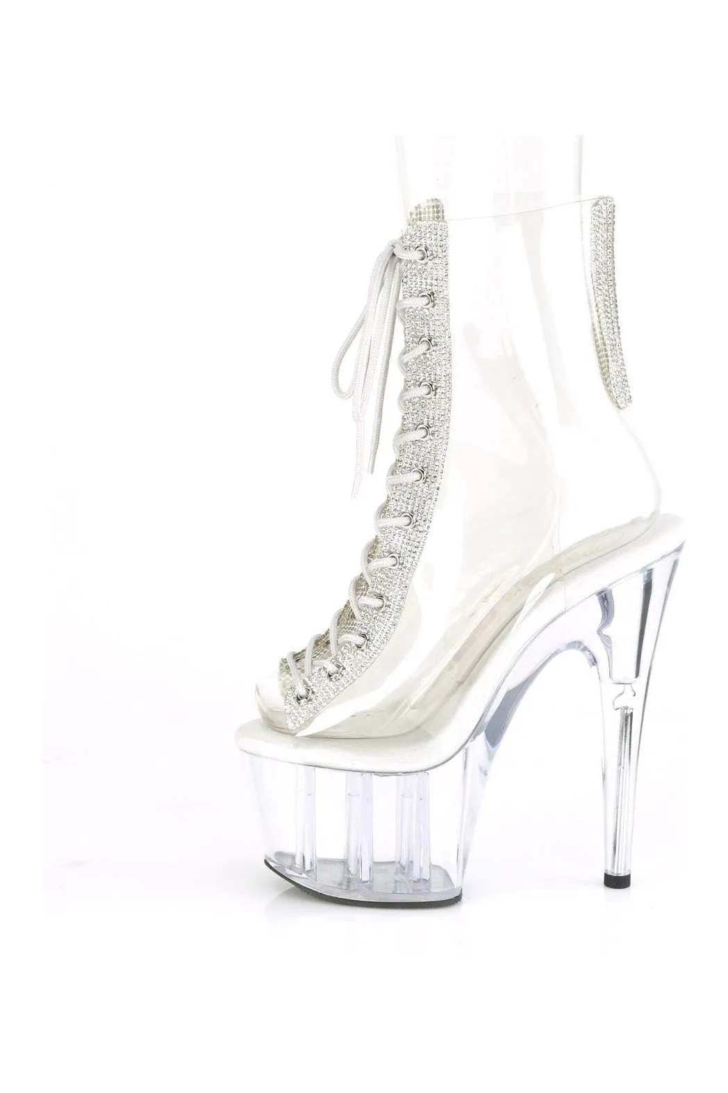 ADORE-1016C-2 Exotic Ankle Boot | Clear Vinyl