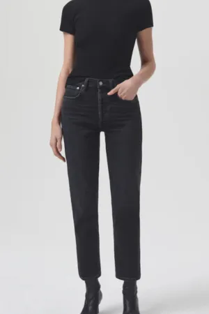 Agolde: Riley High Rise Straight Crop Jean in Panoramic
