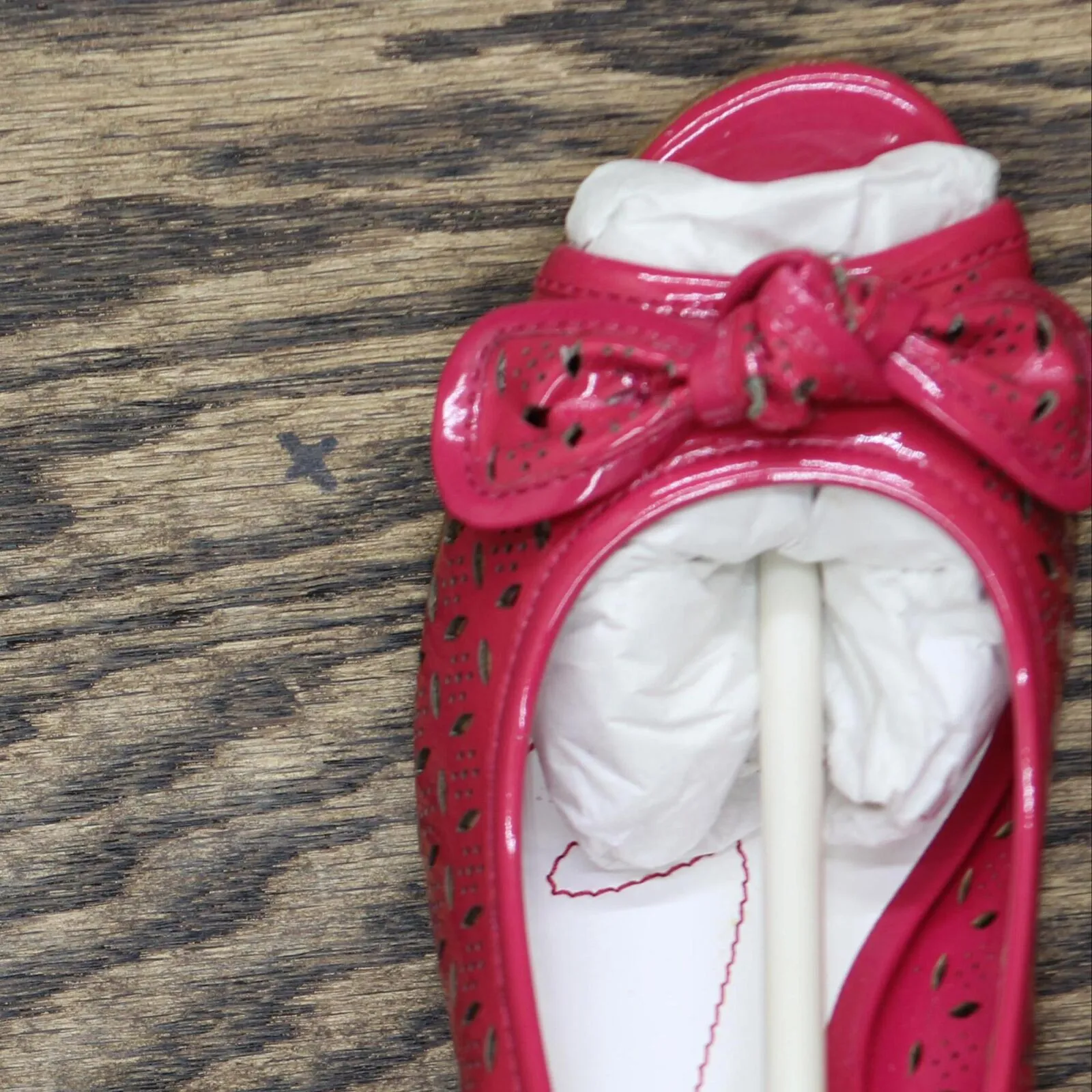 AK Anne Klein Womens Vintage Patent Leather Wedge Heels Dark Pink 5.5M