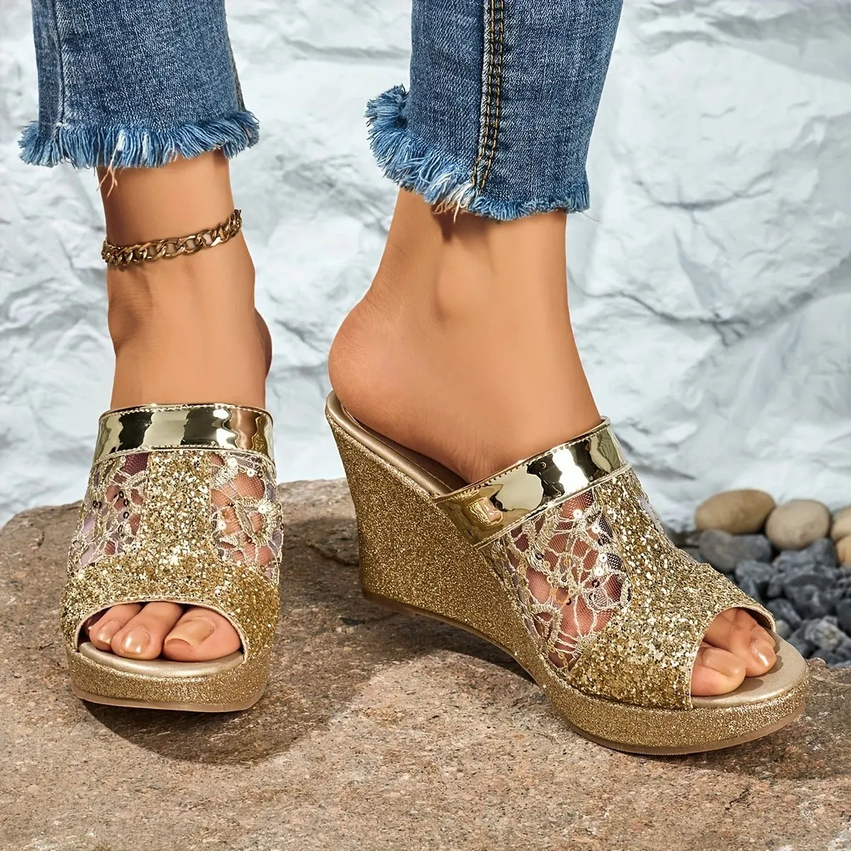 Alexa | Elegant Lace High Heel Sandals
