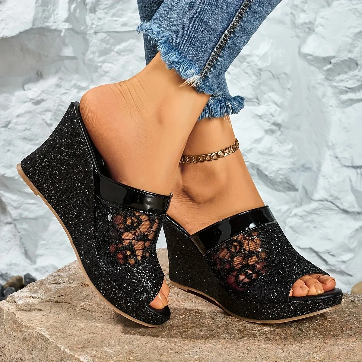 Alexa | Elegant Lace High Heel Sandals
