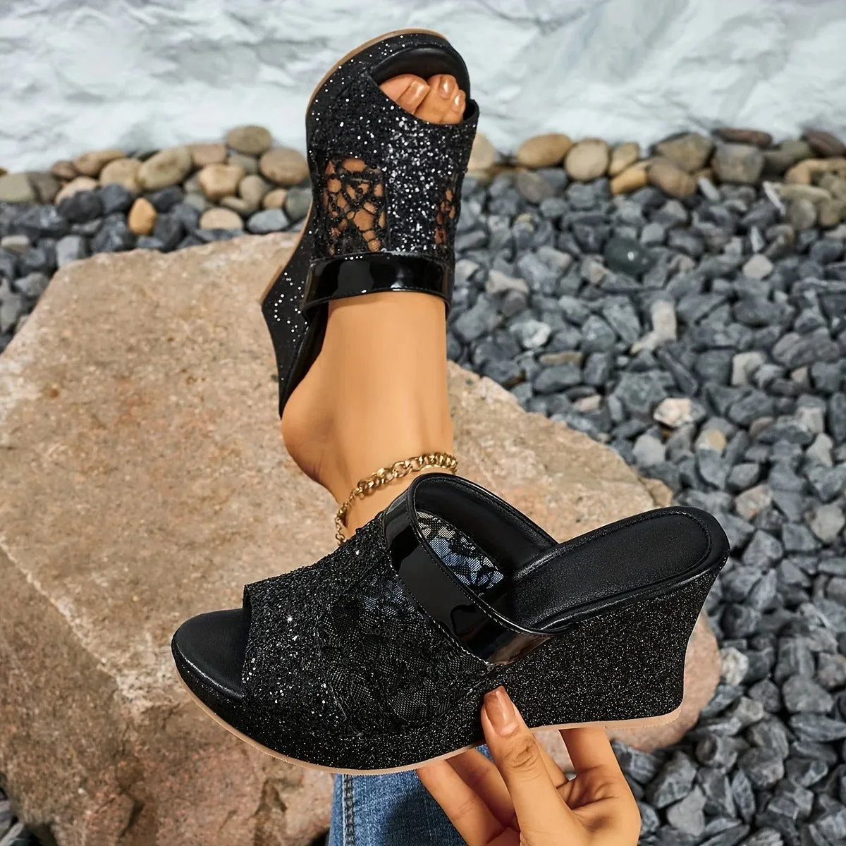 Alexa | Elegant Lace High Heel Sandals