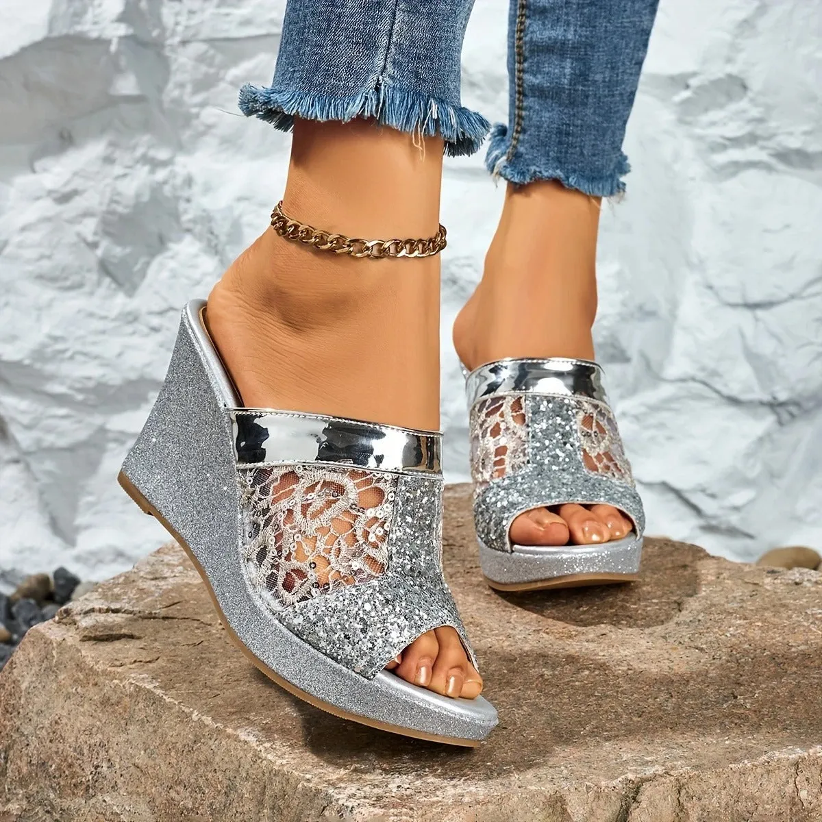 Alexa | Elegant Lace High Heel Sandals