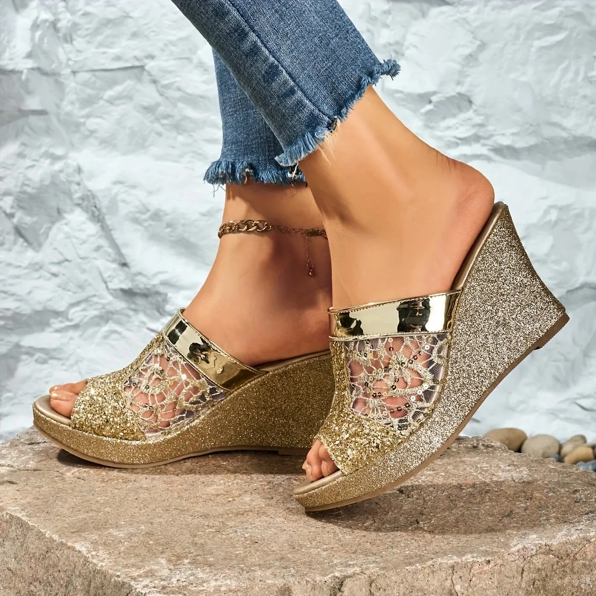 Alexa | Elegant Lace High Heel Sandals