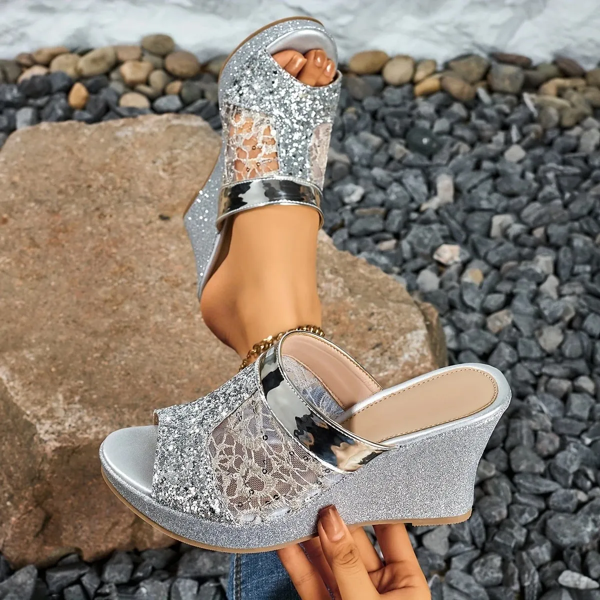 Alexa | Elegant Lace High Heel Sandals