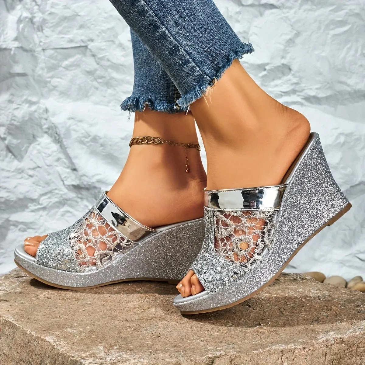 Alexa | Elegant Lace High Heel Sandals