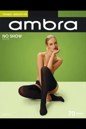 Ambra Opaque No Show Stay Up Smooth Top