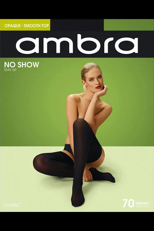 Ambra Opaque No Show Stay Up Smooth Top