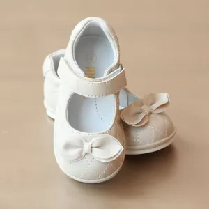 Angel Baby Girls Bow Quilted Mary Jane