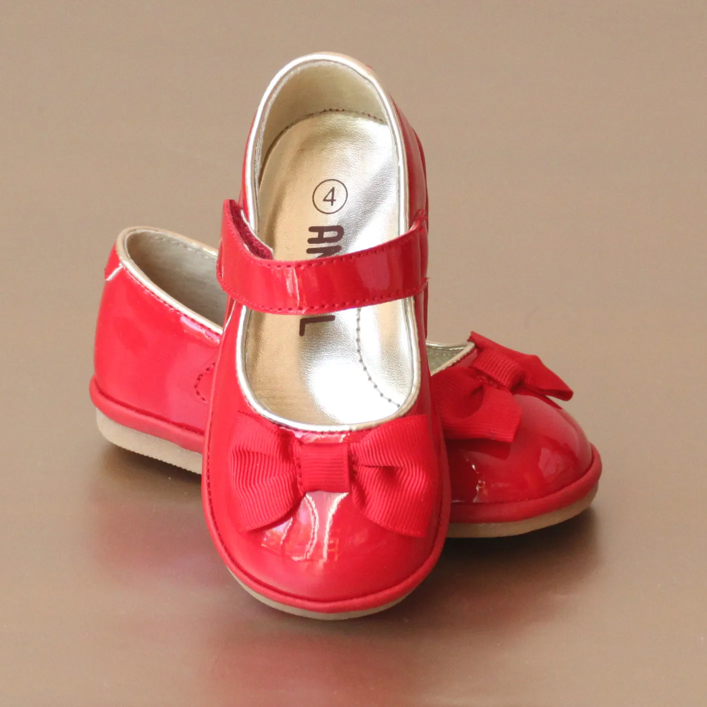 Angel Baby Girls Grosgrain Bow Mary Jane