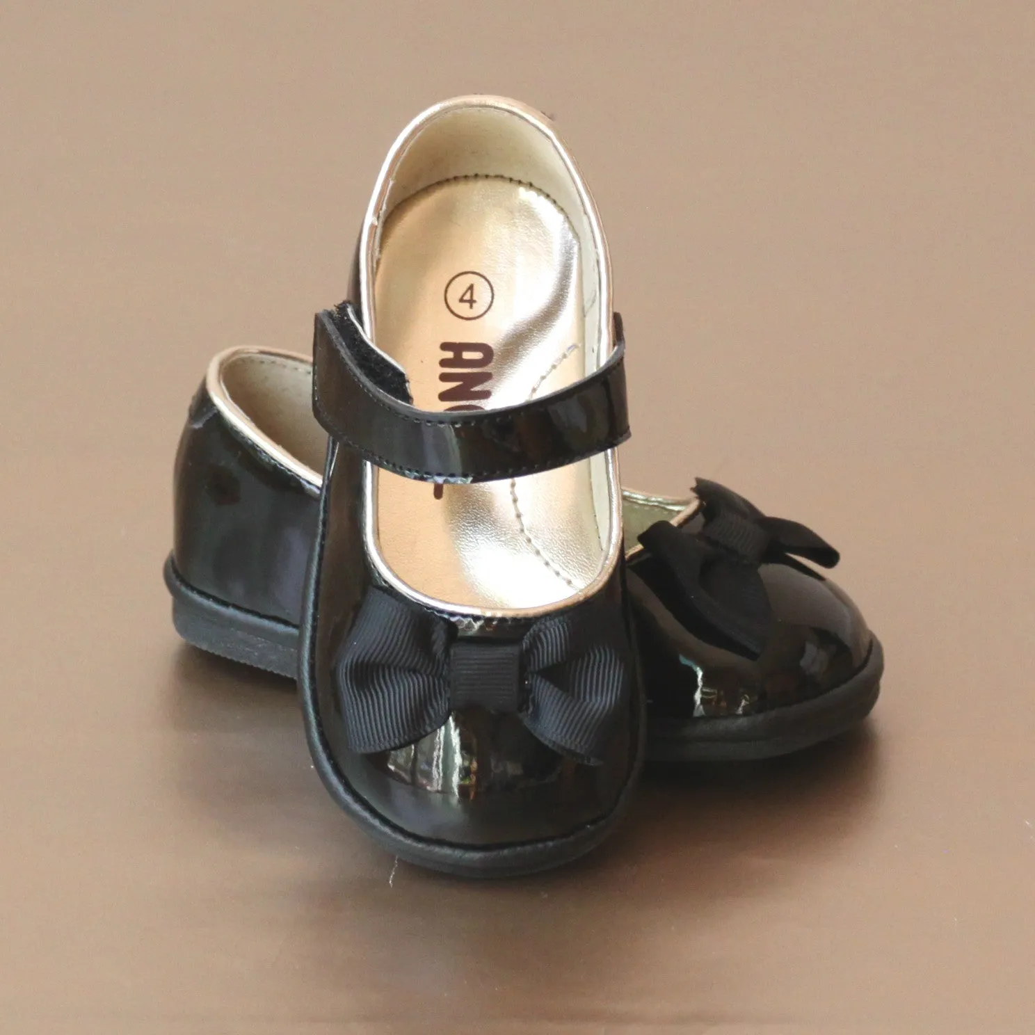 Angel Baby Girls Grosgrain Bow Mary Jane