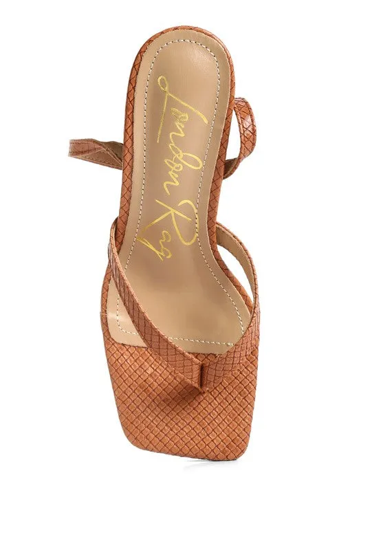 Ankle Strap Spool Thong Sandals