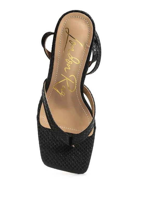 Ankle Strap Spool Thong Sandals