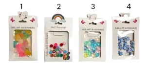 Artdone 4 boxes Nail Rhinestones, Nail Gems Nail Diamonds, Nail Art Studs Nail Crystals Nail Sequins for Nails Kit for Nail Art Supplies Accessories #6