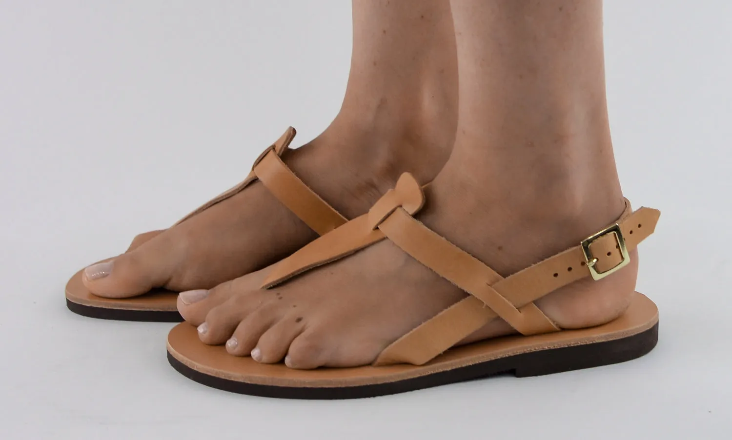 ATHENA NATURAL LEATHER SANDALS