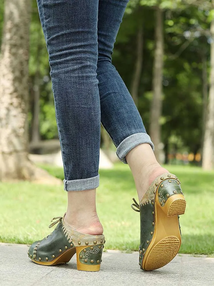 Aurora Vintage Handmade Round Toe Sandals