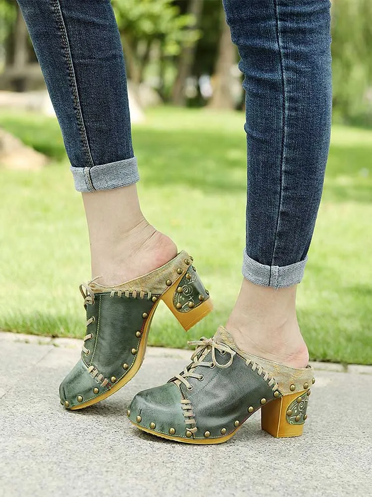 Aurora Vintage Handmade Round Toe Sandals