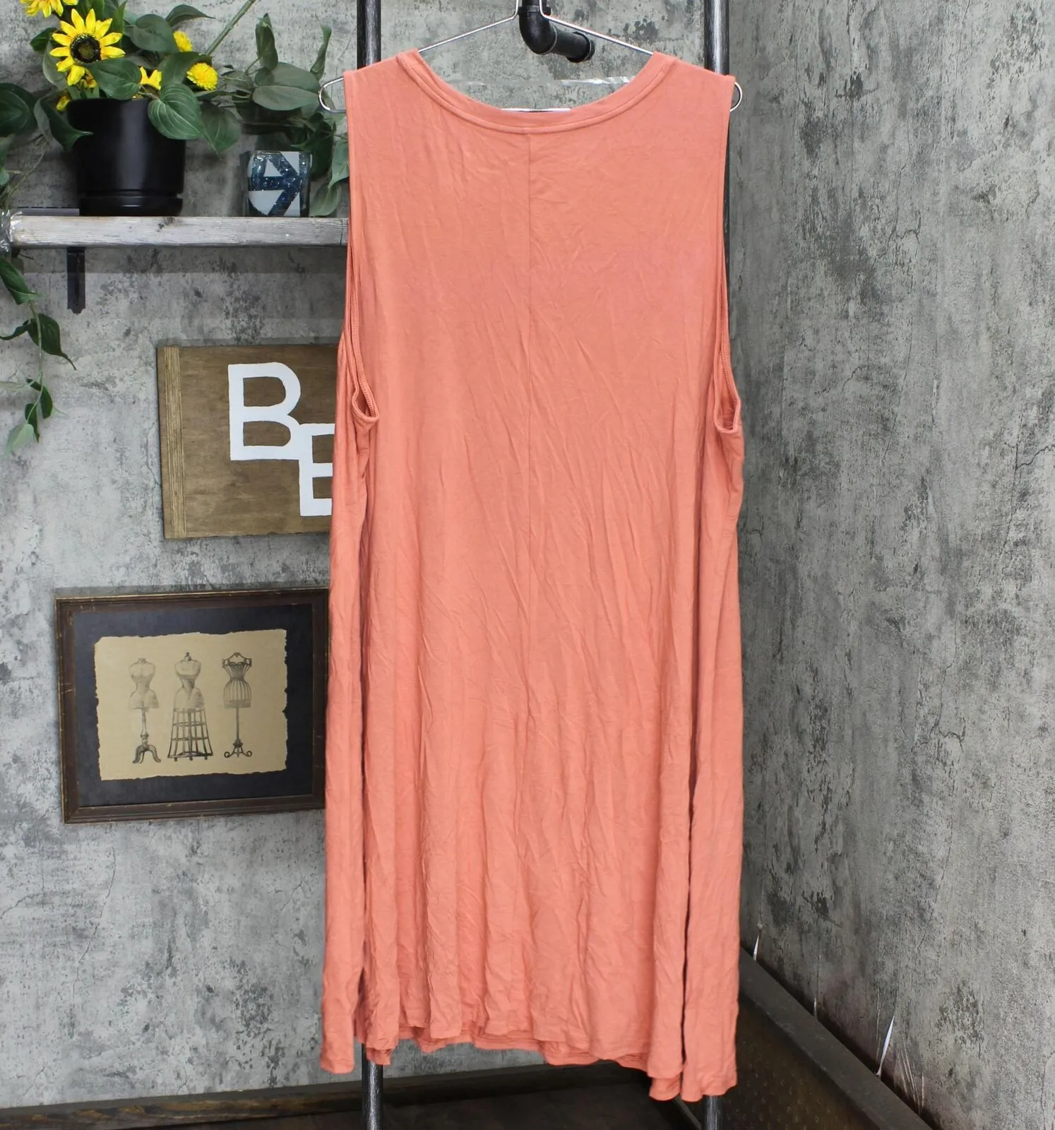 Ava & Viv Women's Plus Size Sleeveless Knit Swing Dress 78326246 Coral Pink 3X