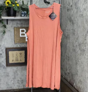Ava & Viv Women's Plus Size Sleeveless Knit Swing Dress 78326246 Coral Pink 3X