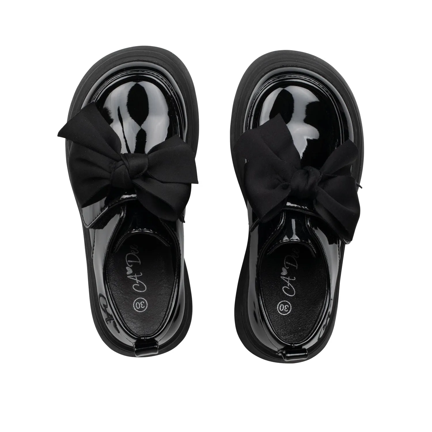 AW24 A Dee Girls Black Mary Bow Shoes