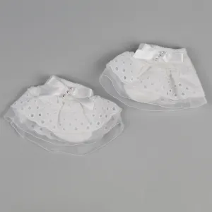 Baby Girl Ankle Lace Bow Socks - White - Pex Jane