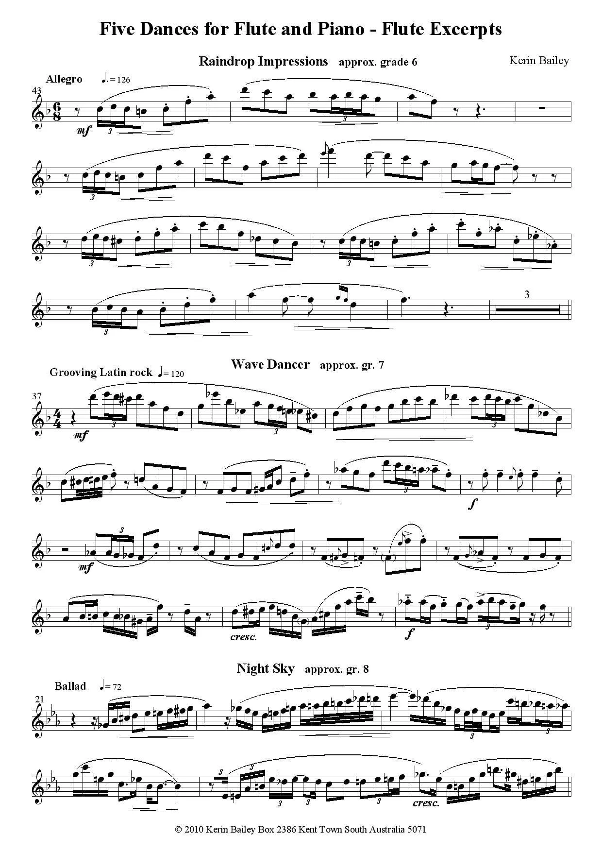 Bailey: Five Dances for Flute and Piano, Bk & CD
