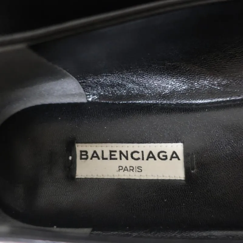 Balenciaga Studded Ballet Flats Black Leather Size 38