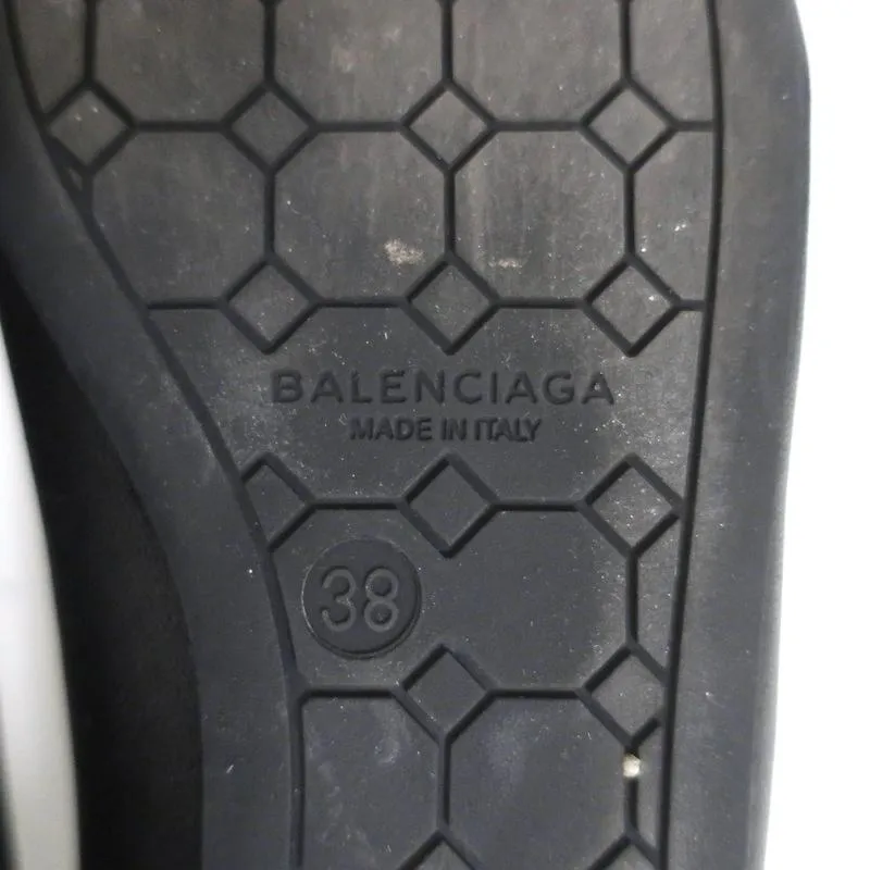 Balenciaga Studded Ballet Flats Black Leather Size 38