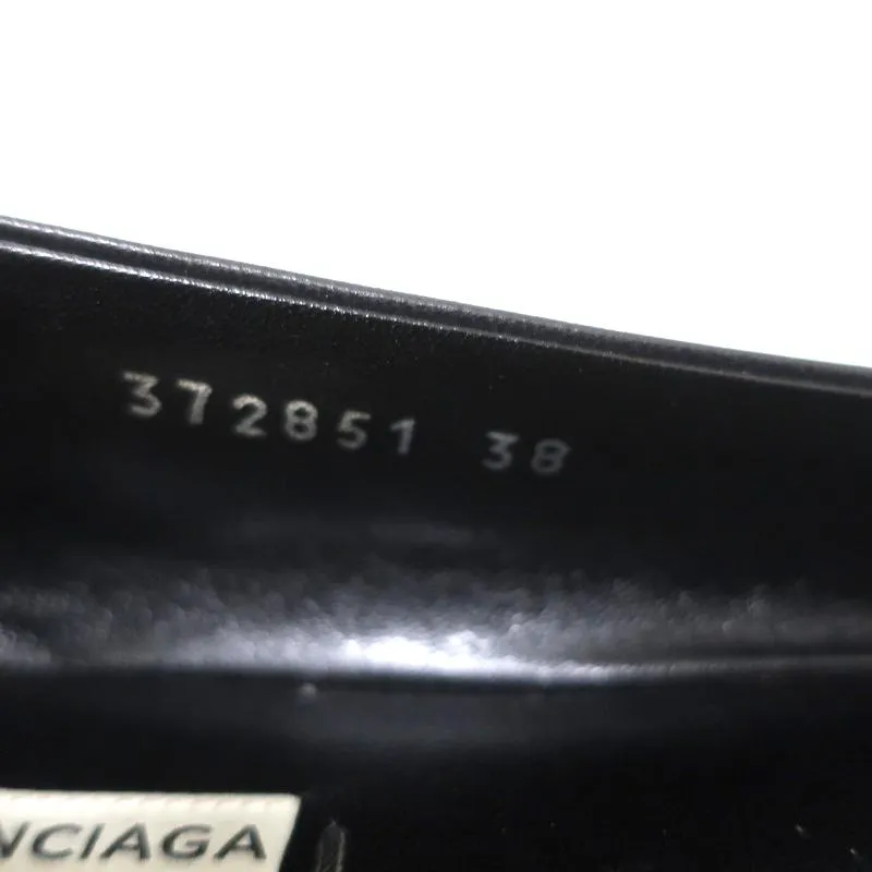Balenciaga Studded Ballet Flats Black Leather Size 38