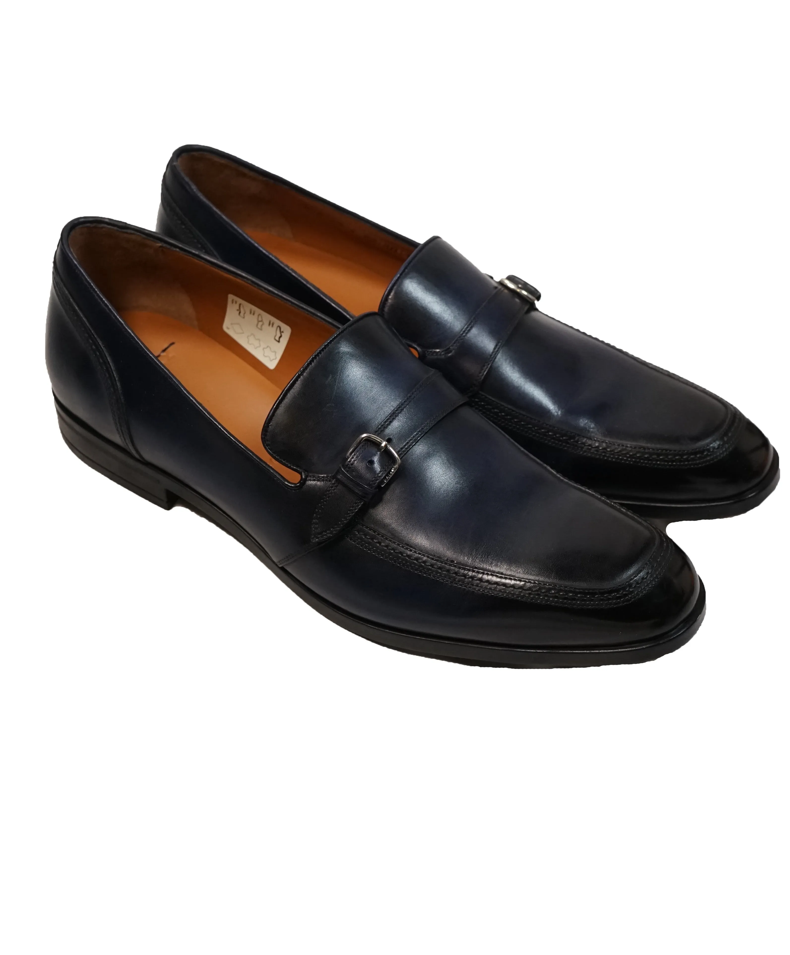BALLY - “Lavoli” Navy Hand Patina Buckle Loafers - 11