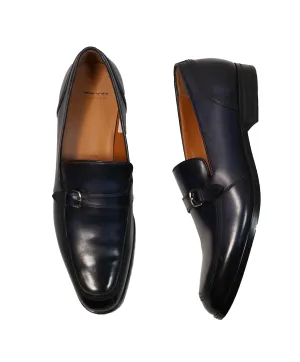 BALLY - “Lavoli” Navy Hand Patina Buckle Loafers - 11
